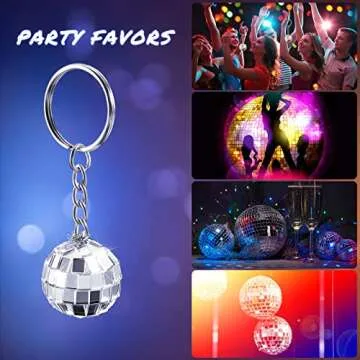 Henoyso Mini Disco Ball Keychain 36 pcs Party Favors