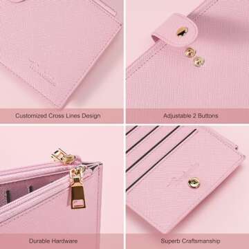 Travelambo RFID Wallet Women Large Size Bifold Multi Card Wallet Case with Zipper Pocke Credit Card Holder for Women