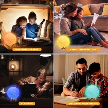 KIFACI Rechargeable Moon Lamp - 16 Colors & Remote Control