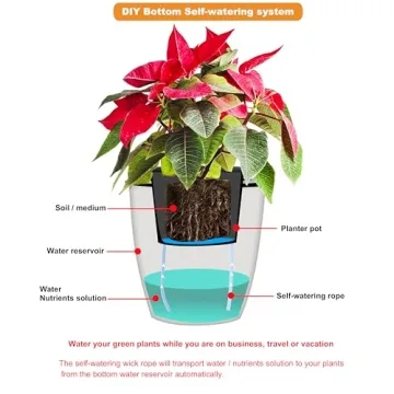 ORIMERC Self-Watering Wick Cord 30ft Plant Care Solution