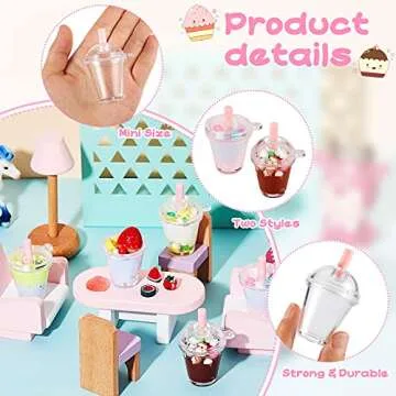 Mini Coffee Cup Keychains for Dollhouse Crafting
