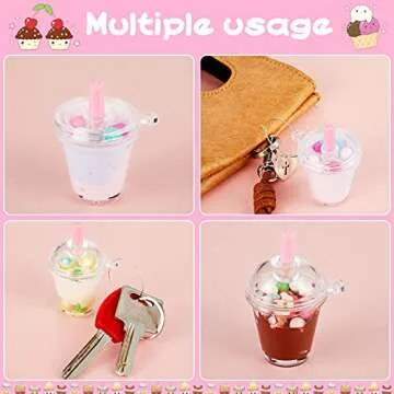 Mini Coffee Cup Keychains for Dollhouse Crafting