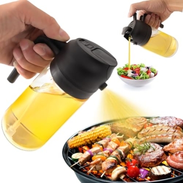mqnxoi 2 in 1 Glass Oil Sprayer & Dispenser - Perfect for Cooking & Salads
