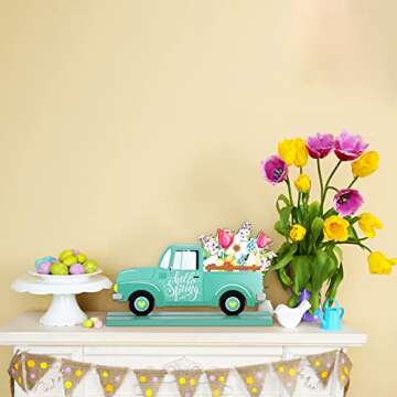 Blulu 4 Pcs Hello Spring Table Decorations for Home