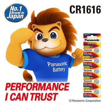 Panasonic Cr1616 3v Lithium Battery 2pack X (5pcs) = 10 Single Use Batteries