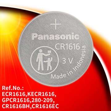 Panasonic Cr1616 3v Lithium Battery 2pack X (5pcs) = 10 Single Use Batteries