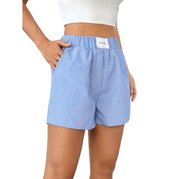 Floerns Women's Stylish Plaid Casual Summer Shorts