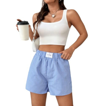 Floerns Women's Stylish Plaid Casual Summer Shorts