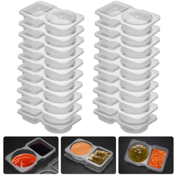UVHJW 20 Sets Reusable Snack Containers - Perfect for Portion Control & Dipping Sauces
