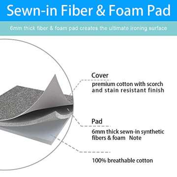 Extra-Wide Ironing Board Cover with Thick Padding 18" x 49"