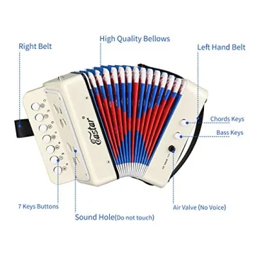 Eastar Kids Mini Accordion - Safe Musical Fun for Ages 3+