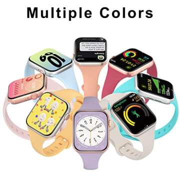 DYKEISS Sport Slim Silicone Band Compatible for Apple Watch Band 38mm 42mm 40mm 44mm 41mm 45mm 49mm,...