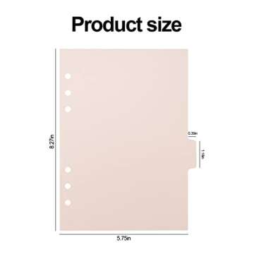 Buqoo 6 Ring Binder Dividers with Tabs, Pink 6 Tab Plastic Dividers, Binder Separators with Tabs, Binders Subject Dividers, Notebook Classifieds, Journal, Diary, Planner and Notepad (1 Set)