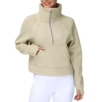 THE GYM PEOPLE Women's Fleece Half Zip Pullover - Cozy & Stylish