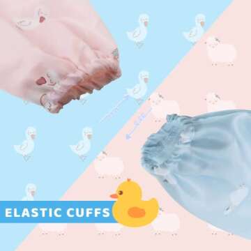Little Dimsum Mess-Proof Baby Bibs | Infant Toddler Long Sleeve Waterproof Feeding Art Smock | Catch...