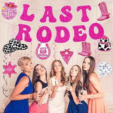 Last Rodeo Party Decorations | Preppy Disco Swirls Set
