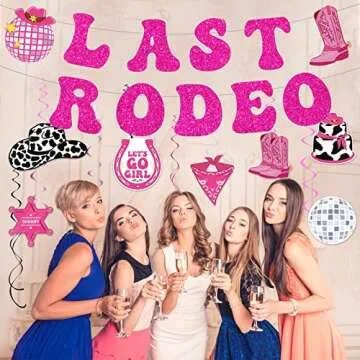Last Rodeo Party Decorations | Preppy Disco Swirls Set