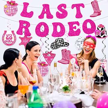 Last Rodeo Party Decorations | Preppy Disco Swirls Set