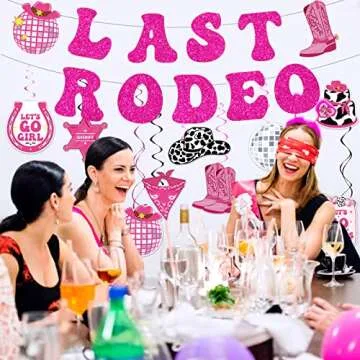 Last Rodeo Party Decorations | Preppy Disco Swirls Set