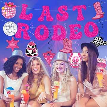 Last Rodeo Party Decorations | Preppy Disco Swirls Set