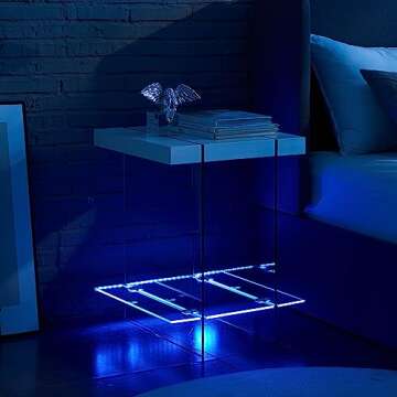 T4TREAM Modern End Table with RGB LED Lights