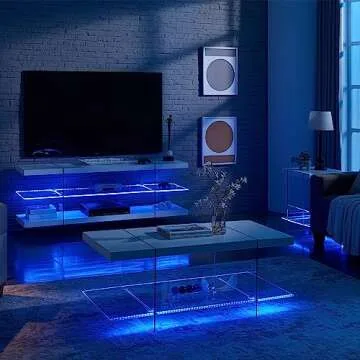 T4TREAM Modern End Table with RGB LED Lights