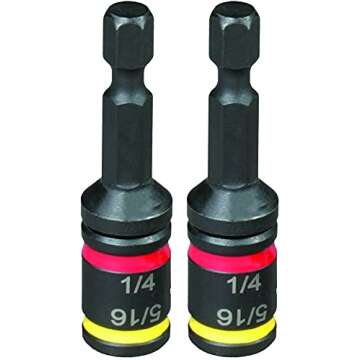 Malco MSHC 1/4 & 5/16 Reversible Hex Chuck Driver, 2 pack