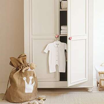 YOUYOUULU 6pcs Love Pink Knobs - Ceramic Heart Cute Pulls for Kids Furniture