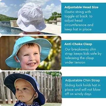 SwimZip Wide Brim Sun Hat | UPF 50+ Protection for Baby, Toddler, and Kids Pink