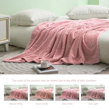 Exclusivo Mezcla Pink Fleece Throw Blanket for Cozy Moments