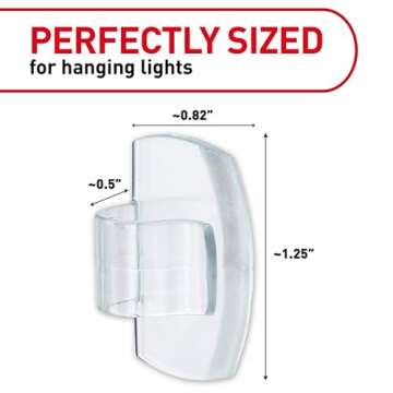 Command Outdoor Light Clips, 4 Pack of 16 Clear Clips and 20 Command Strips, Damage Free Hanging Lig...