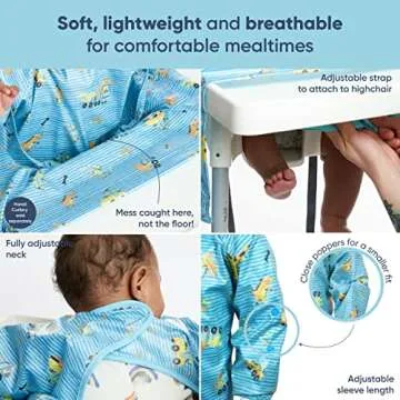 BIBaDO Long Sleeve Baby Bibs – Easy Clean & Waterproof