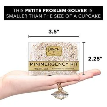 Pinch Provisions Minimergency Kit for Brides, Pink Diamond, Includes 21 Must-Have Emergency Essential Items for Your Big Wedding Day, Compact, Multi-Functional Zipper Pouch, Perfect Survival Kit Gift