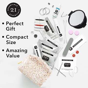 Pinch Provisions Minimergency Kit for Brides, Pink Diamond, Includes 21 Must-Have Emergency Essential Items for Your Big Wedding Day, Compact, Multi-Functional Zipper Pouch, Perfect Survival Kit Gift