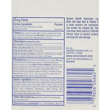 Banana Boat Aloe Vera Sunscreen Lip Balm with Vitamin E SPF 45 3-Pack