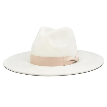 FLUFFY SENSE. Big Wide Brim Fedora Hat for Women - Nashville Outfits Western Hats Women's Felt Panam...