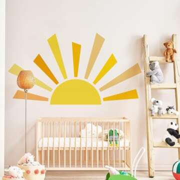 Buy Boho Half Sun Wall Decal - Playful Peel and Stick Design