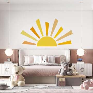Buy Boho Half Sun Wall Decal - Playful Peel and Stick Design
