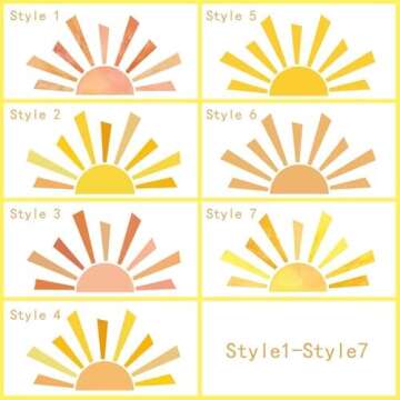 Buy Boho Half Sun Wall Decal - Playful Peel and Stick Design