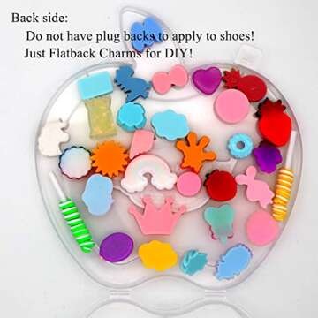 WINTING Not for croc,100pcs Slime Charms,Plastic Flatback Charms and Containers Mixed Candy Cake Swe...