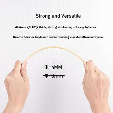 DESIOLE Natural Bamboo Skewers, 100Pcs 10Inch BBQ Sticks for Appetiser, Fruit, Cocktail, Kabob, Choc...