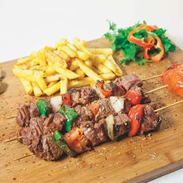 DESIOLE Natural Bamboo Skewers, 100Pcs 10Inch BBQ Sticks for Appetiser, Fruit, Cocktail, Kabob, Chocolate Fountain, Grilling, Barbecue, Kitchen, Crafting, Gardening and Party