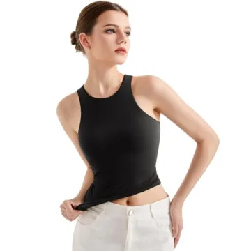 SUUKSESS Women High Neck Sleeveless Crop Tank Tops 2025