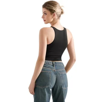 SUUKSESS Women High Neck Sleeveless Crop Tank Tops 2025