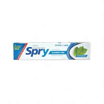 Spry Xylitol Toothpaste 5oz, Fluoride Free Toothpaste Adult and Kids, Teeth Whitening Toothpaste wit...