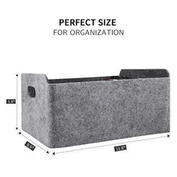 Welaxy storage basket Felt Foldable Drawer Organizer bin Cube Shelf box for Kids Toys Books Clothes Office Closet Babies Nursery organizing (Charcoal)