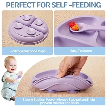 Suction Plates and Utensils for Babies Self-Feeding Set