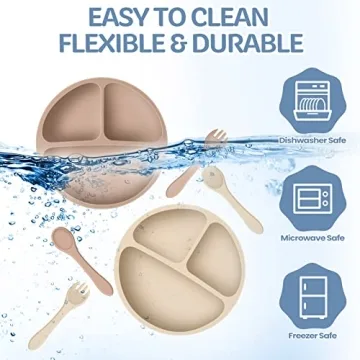 Suction Plates and Utensils for Babies Self-Feeding Set