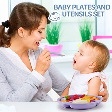 Suction Plates and Utensils for Babies Self-Feeding Set