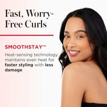 REVLON SmoothStay Coconut Oil Infused Hair Curling Iron - Barrel Curling Iron 1 ½ Inch for Loose Curls, Shinier, Visibly Smoother Hair (1 ½ in)